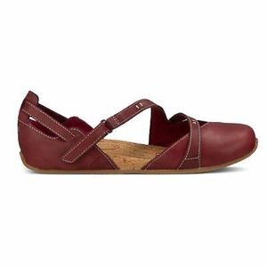 Women’s flat red leather shoes